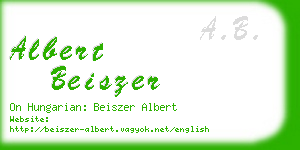 albert beiszer business card